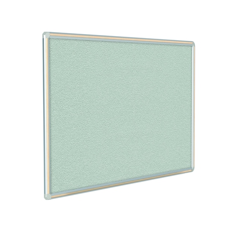 Ghent Bulletin Board, Vinyl, 4 ft H x 10 ft W, Satin Alum Frame w/Light Maple Inlay DFVLM410-42